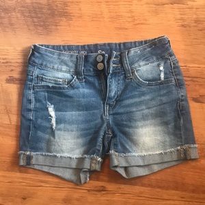 SO. Denim shorts. Medium denim color.